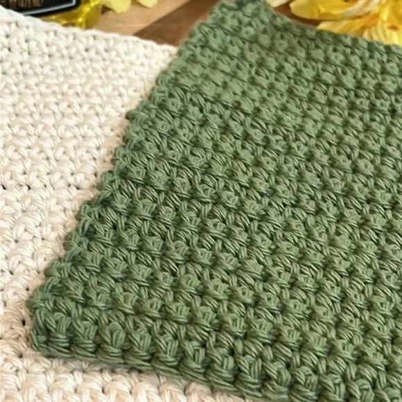 100% Cotton Handmade Washcloths - Set of 3 - Picture 4 of 12